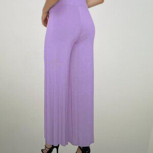 Johnny Women's Solid Casual Comfy Stretchy Wide Leg Palazzo Lounge Pants Size M